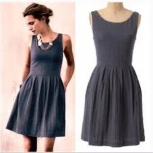 Anthropologie Deletta Torchon dress grey large knit fit and flare skater